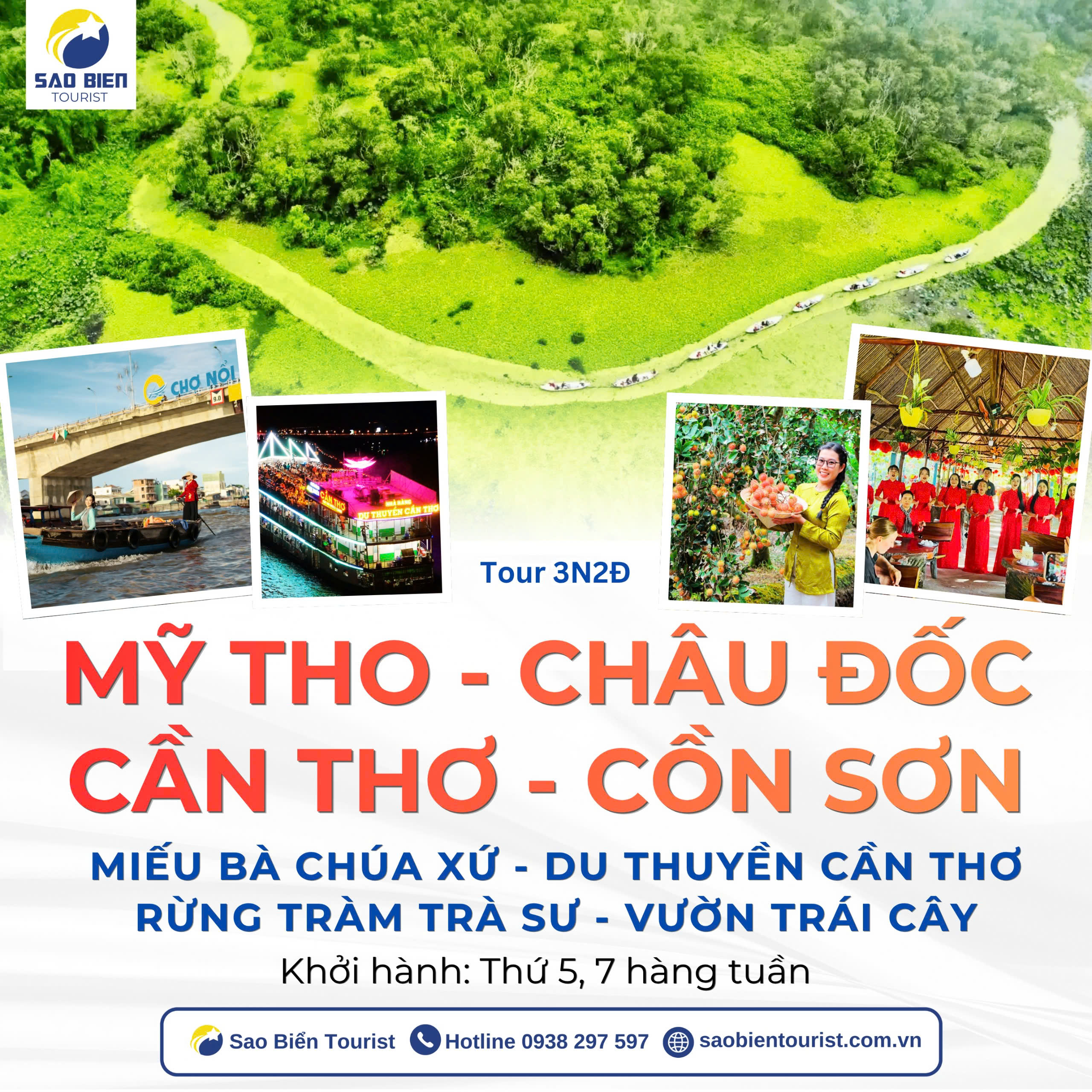 Tour Mỹ Tho - Chây Đốc - Cần Thơ - Cồn Sơn - Sao Biển Tourist Tour Mỹ Tho - Chây Đốc - Cần Thơ - Cồn Sơn - Sao Biển Tourist