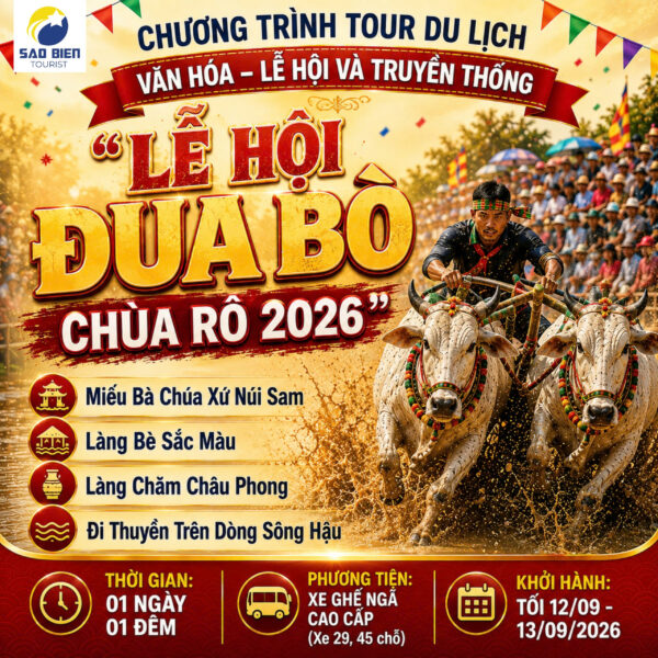 Tour Lễ hội Đua Bò Chùa Rô 2026 - Sao Bien Tourist