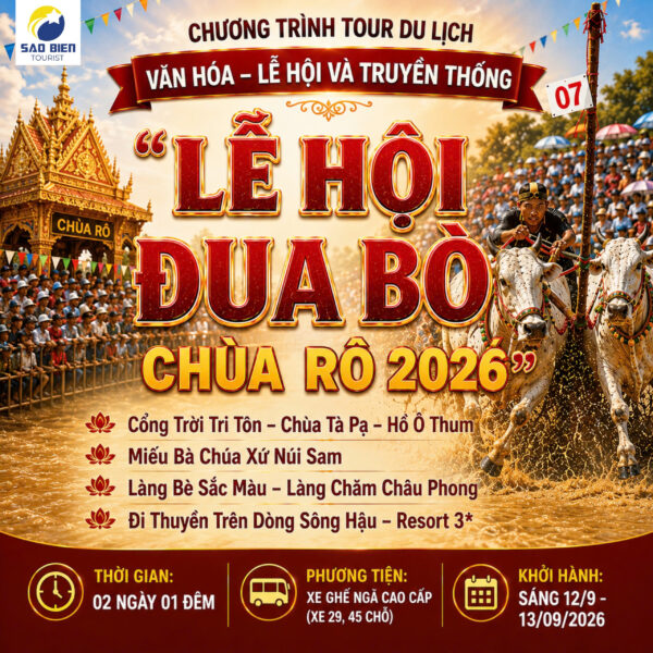 Tour Lễ hội Đua Bò Chùa Rô 2026 - Sao Bien Tourist