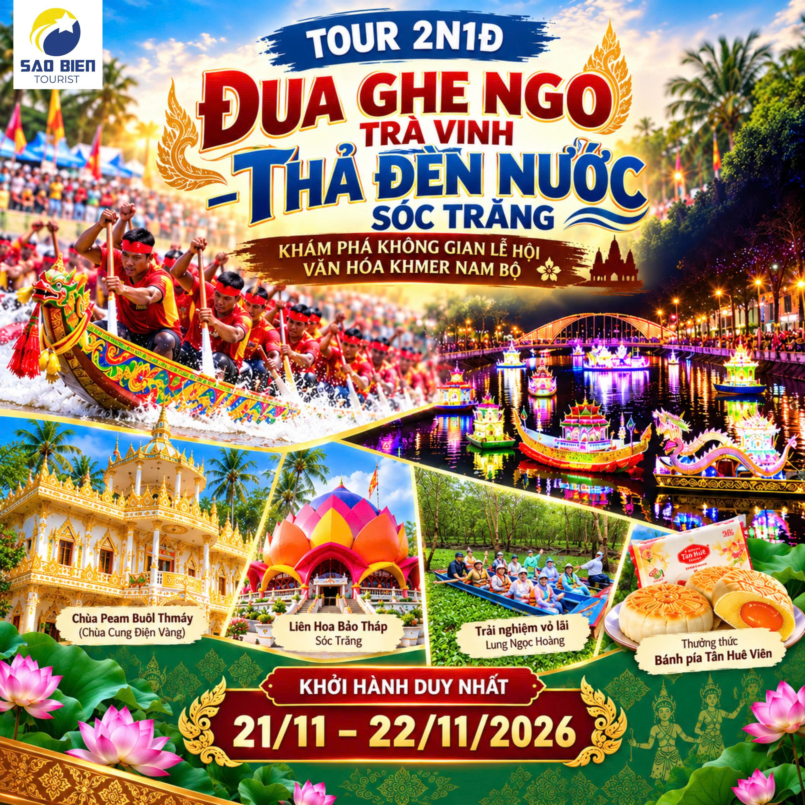 Đua Ghe Ngo Sóc Trăng - Trà Vinh - Sao Bien Tourist Đua Ghe Ngo Sóc Trăng - Trà Vinh - Sao Bien Tourist